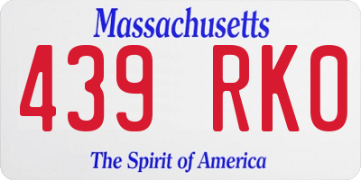 MA license plate 439RK0
