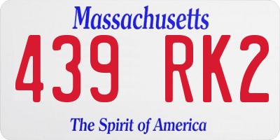 MA license plate 439RK2