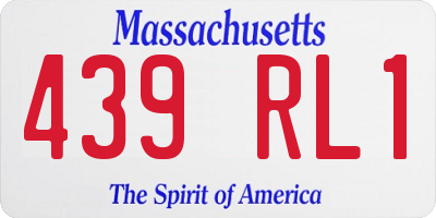 MA license plate 439RL1