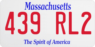 MA license plate 439RL2