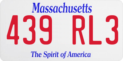 MA license plate 439RL3