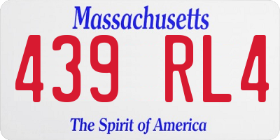 MA license plate 439RL4