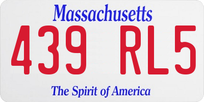 MA license plate 439RL5