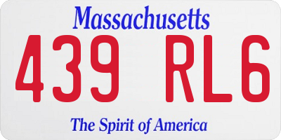 MA license plate 439RL6