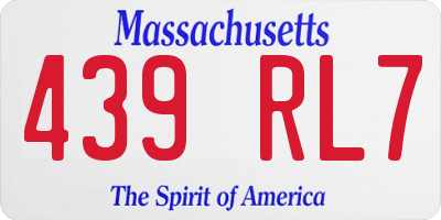 MA license plate 439RL7