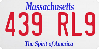 MA license plate 439RL9