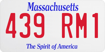 MA license plate 439RM1