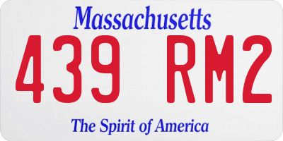 MA license plate 439RM2