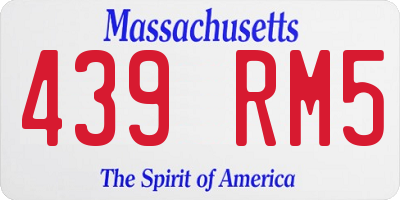 MA license plate 439RM5