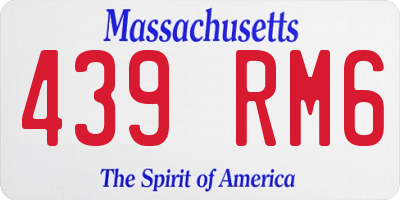 MA license plate 439RM6