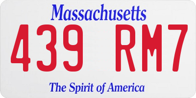 MA license plate 439RM7