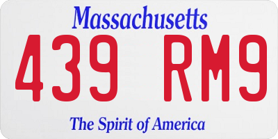 MA license plate 439RM9