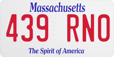 MA license plate 439RN0