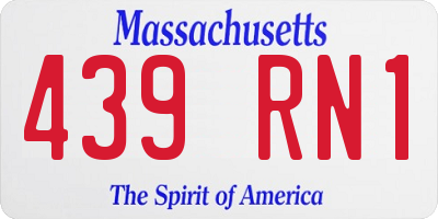 MA license plate 439RN1