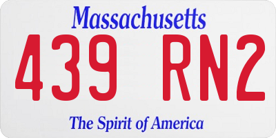 MA license plate 439RN2