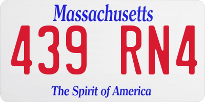 MA license plate 439RN4