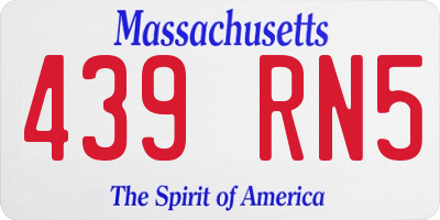 MA license plate 439RN5