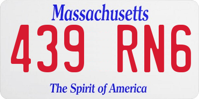 MA license plate 439RN6