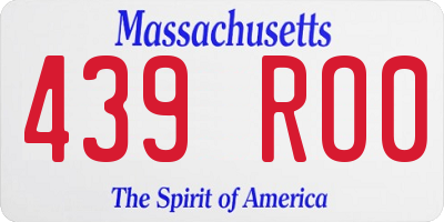 MA license plate 439RO0