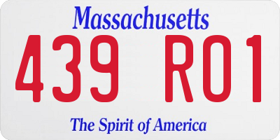 MA license plate 439RO1