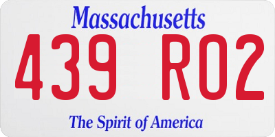 MA license plate 439RO2