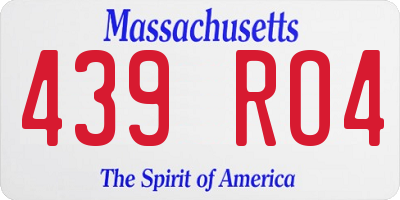 MA license plate 439RO4