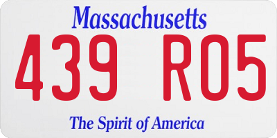 MA license plate 439RO5