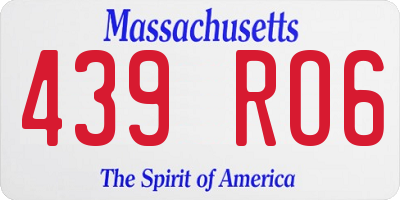 MA license plate 439RO6