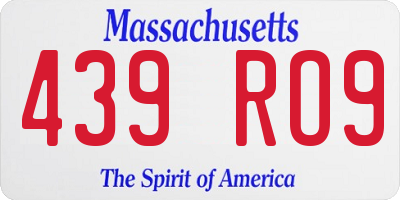 MA license plate 439RO9