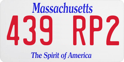 MA license plate 439RP2