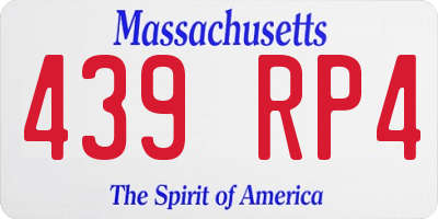 MA license plate 439RP4
