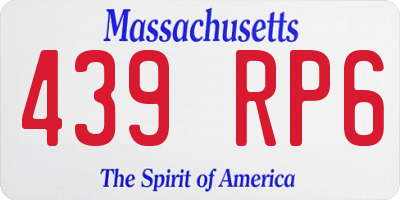 MA license plate 439RP6