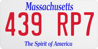 MA license plate 439RP7