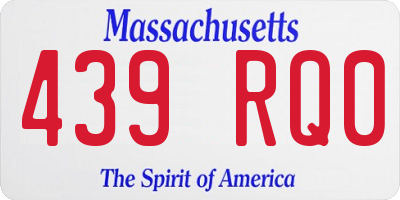 MA license plate 439RQ0