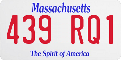 MA license plate 439RQ1