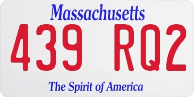 MA license plate 439RQ2
