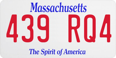 MA license plate 439RQ4