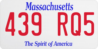 MA license plate 439RQ5