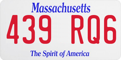 MA license plate 439RQ6
