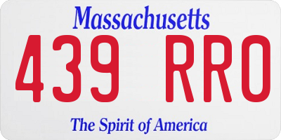 MA license plate 439RR0