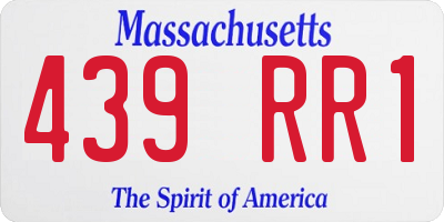 MA license plate 439RR1