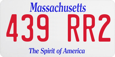 MA license plate 439RR2