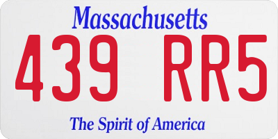 MA license plate 439RR5