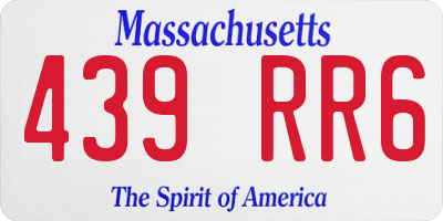 MA license plate 439RR6