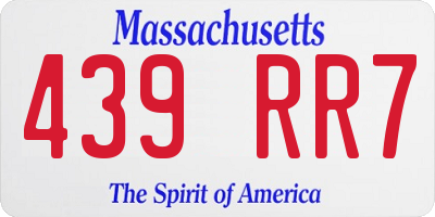 MA license plate 439RR7