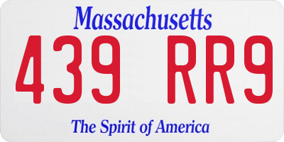 MA license plate 439RR9