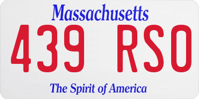 MA license plate 439RS0