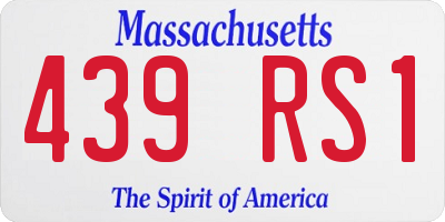 MA license plate 439RS1