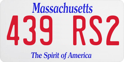 MA license plate 439RS2