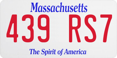 MA license plate 439RS7